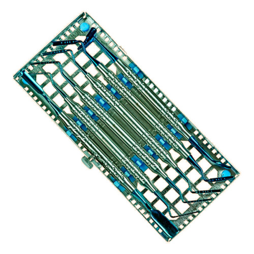 4332. Набор костных уплотнителей и ложек (6 инструментов) blue titanium