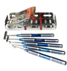 4921. Набор для препарирования мягких тканей (5 инструментов) blue titanium