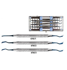 6765. Набор хирургических микро долот (3 инструмента) blue titanium