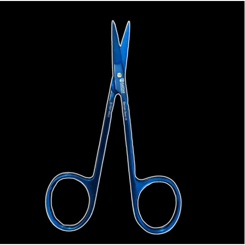 Ножницы ZL-1027 S-BLU, синие прямые 11.5 см